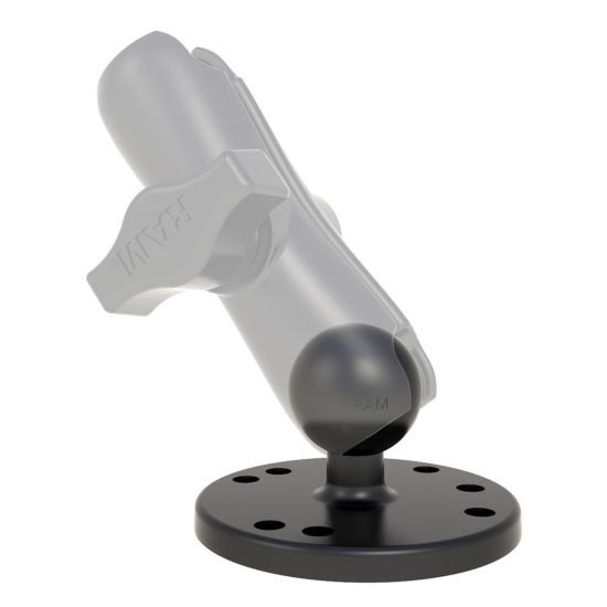 Preview: RAM Mounts Basisplatte rund - B-Kugel, Platten-Durchmesser 63,5 mm, AMPS-Lochraster