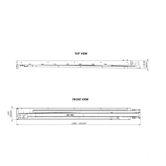 ALU-CAB 2 Meter Markise, links (270°)