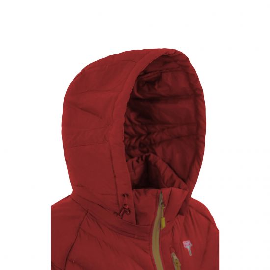 Damenjacke von GRÜEZI BAG, Modell  "Lightful DownWool Jacket" Cherry - Mustard