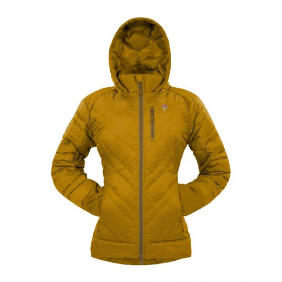 Damenjacke von GRÜEZI BAG, Modell  "Lightful DownWool Jacket" Pineapple - Mustard