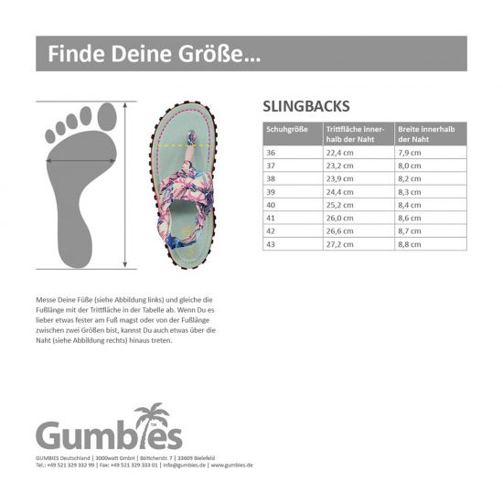 GUMBIES "Slingback" Only Black