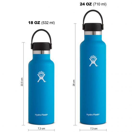 Hydro Flask Standard Mouth Isolierflasche 18 OZ (532ml) / 24 OZ (710ml) pacific