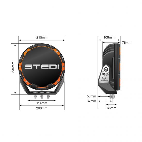 STEDI Type-X Driving Lights "PRO 8,5 Zoll" 26.270 Lm (Paar)