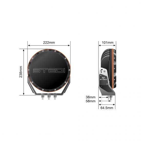 STEDI Type-X Driving Lights "Sport 8,5 Zoll" 20.780 Lm (Paar)