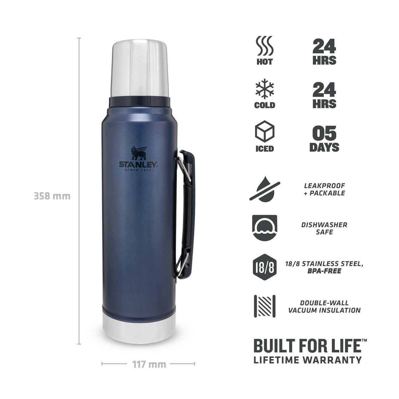 STANLEY Classic Vakuum-Flasche 1.0 Liter "blau"