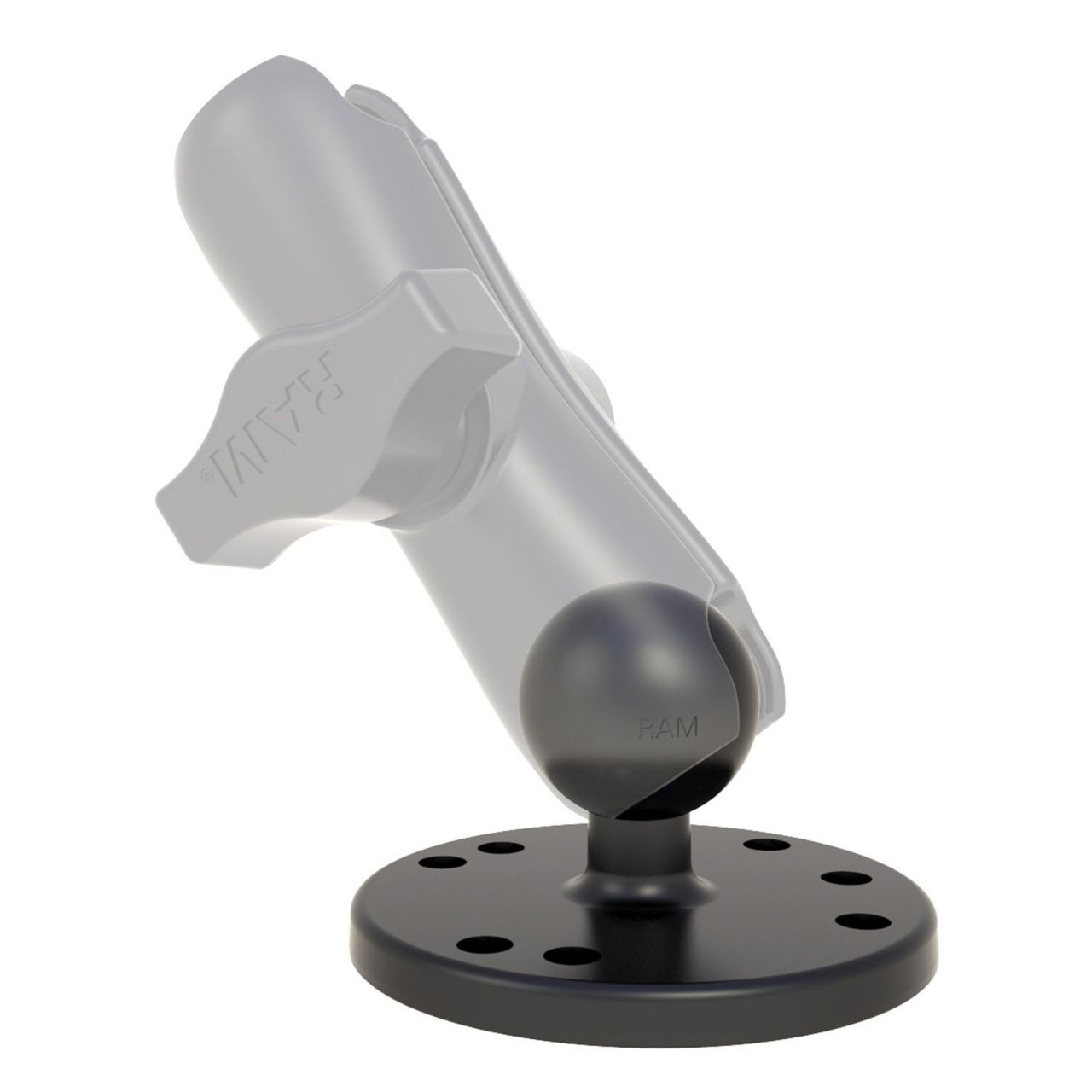 RAM Mounts Basisplatte rund - B-Kugel, Platten-Durchmesser 63,5 mm, AMPS-Lochraster