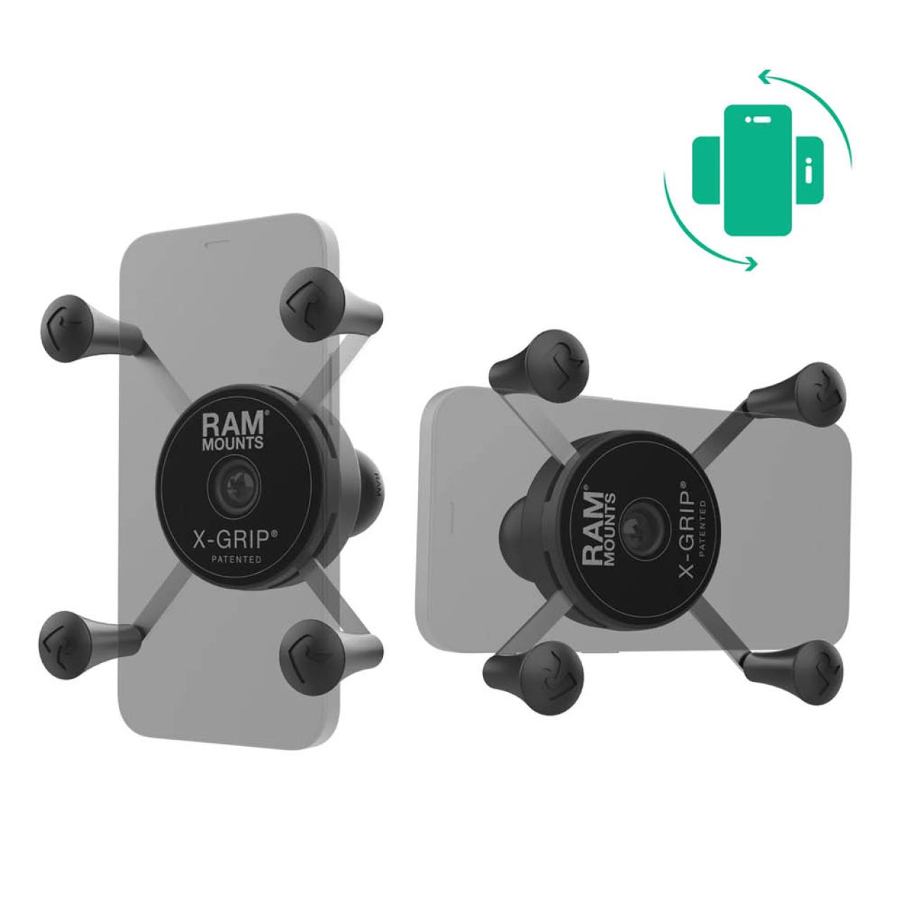 RAM Mounts X-Grip Halteklammer mit Rotation für Smartphones bis 82,55 mm Breite mit B-Kugel 1 Zoll
