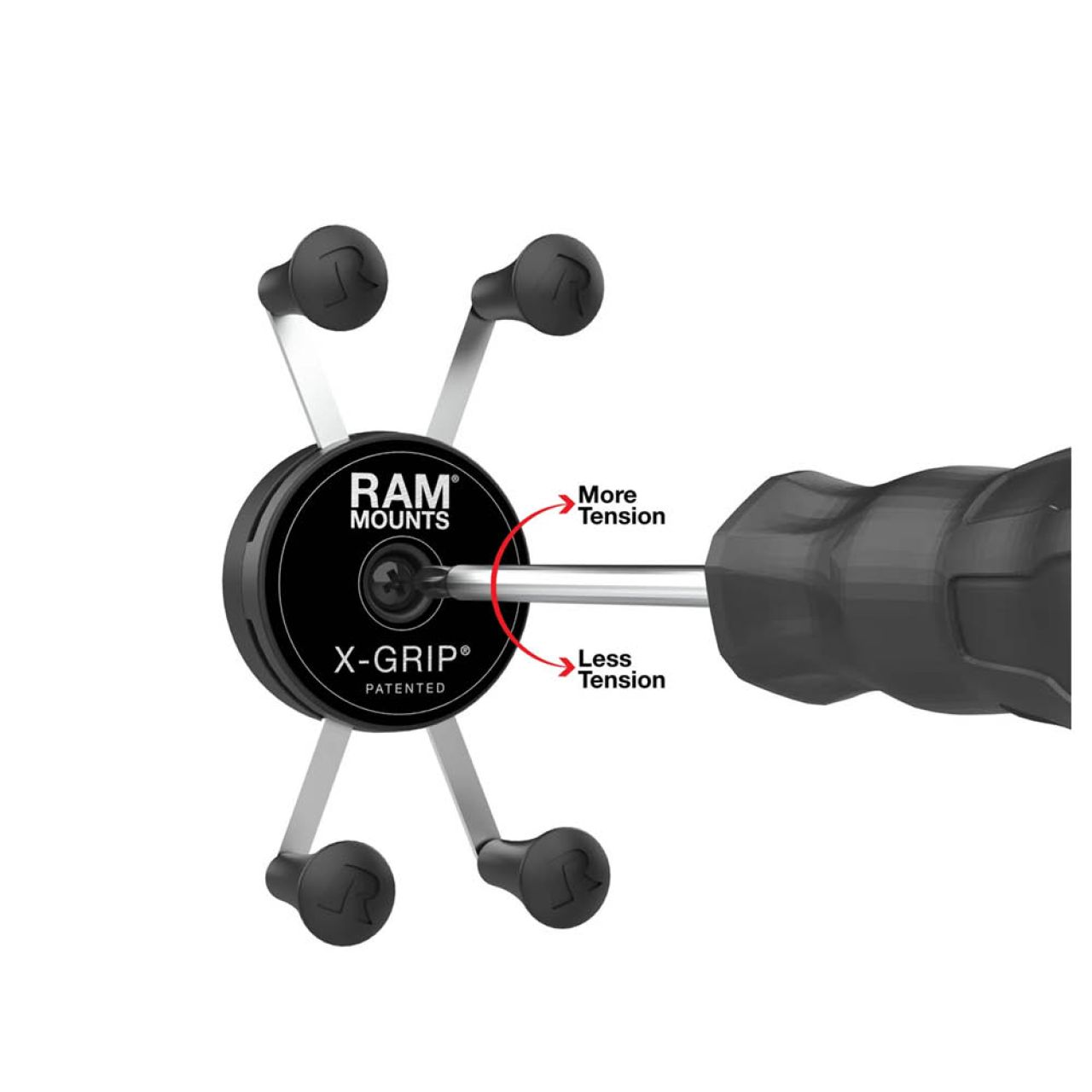 RAM Mounts X-Grip Halteklammer mit Rotation für Smartphones bis 82,55 mm Breite mit B-Kugel 1 Zoll