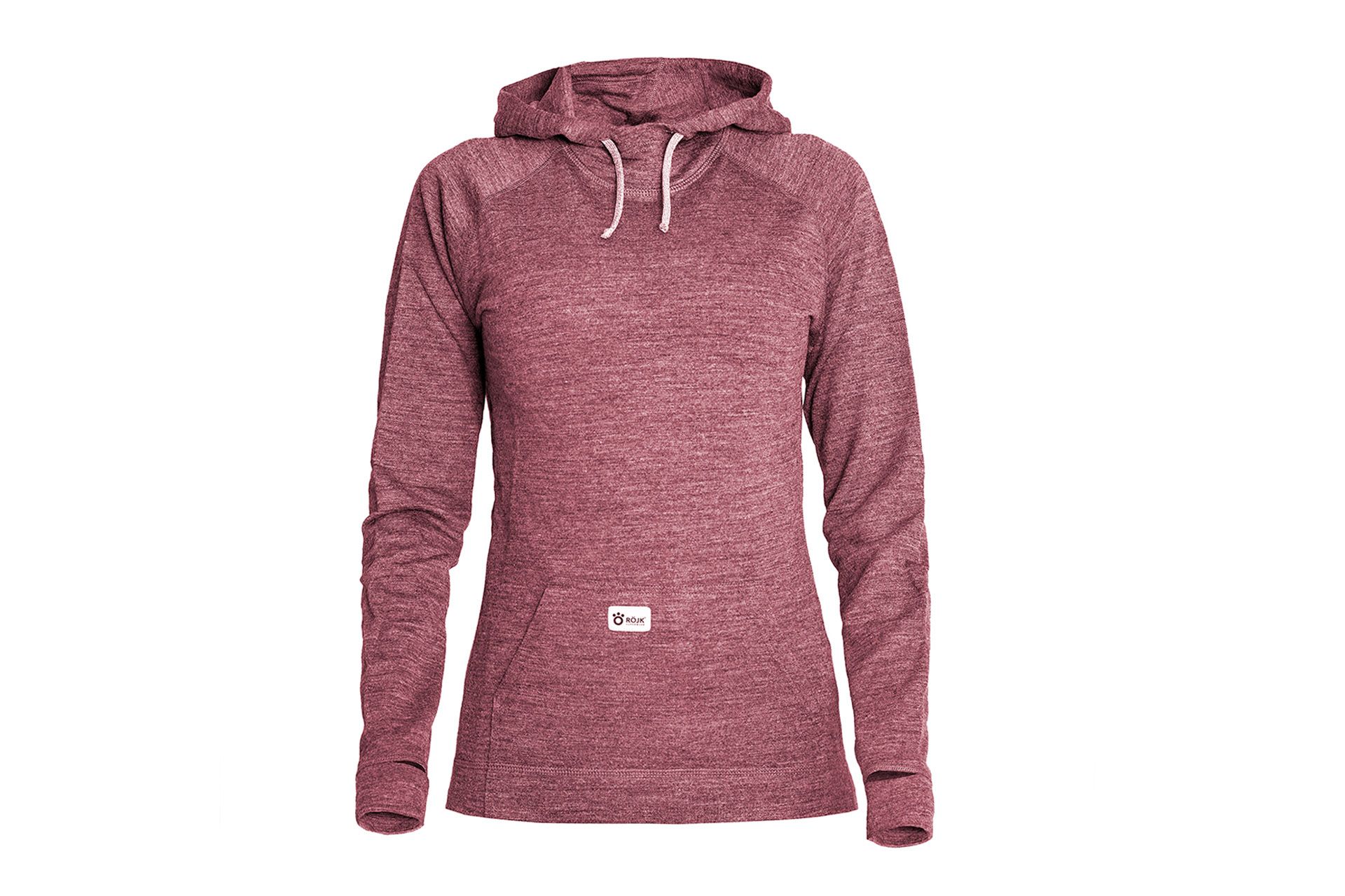 Damenpullover von RÖJK, Modell "Roamer Hoodie" Wild Cherry