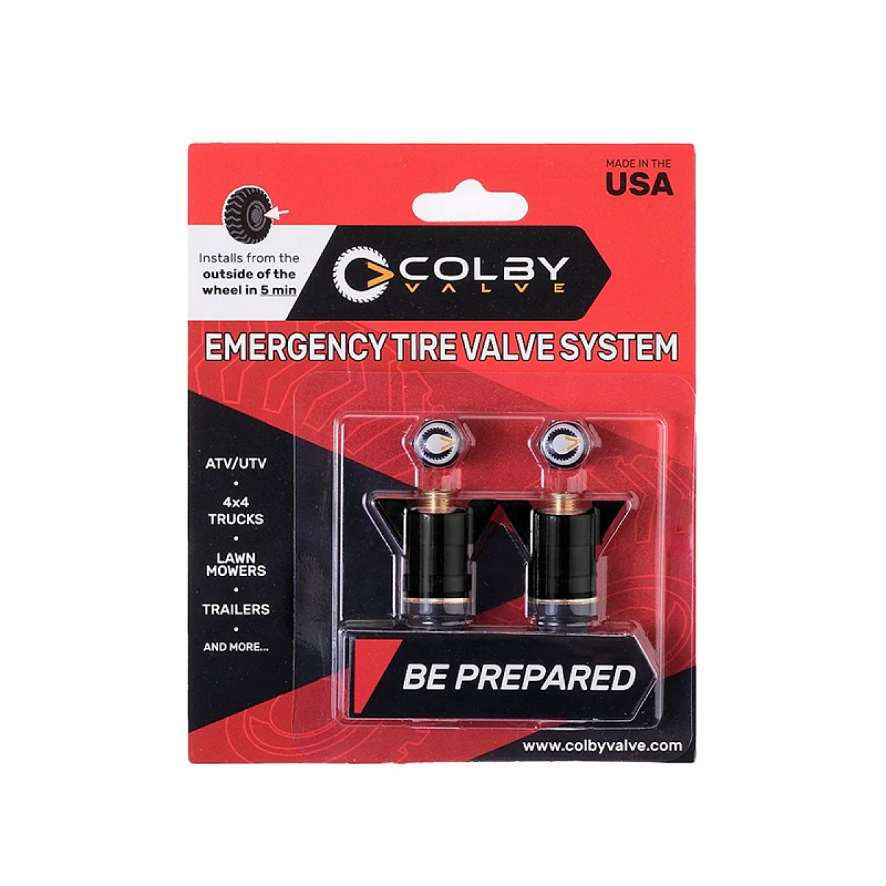 COLBY VALVE 2-er Pack "Emergency Tire Valve System" Schwarz