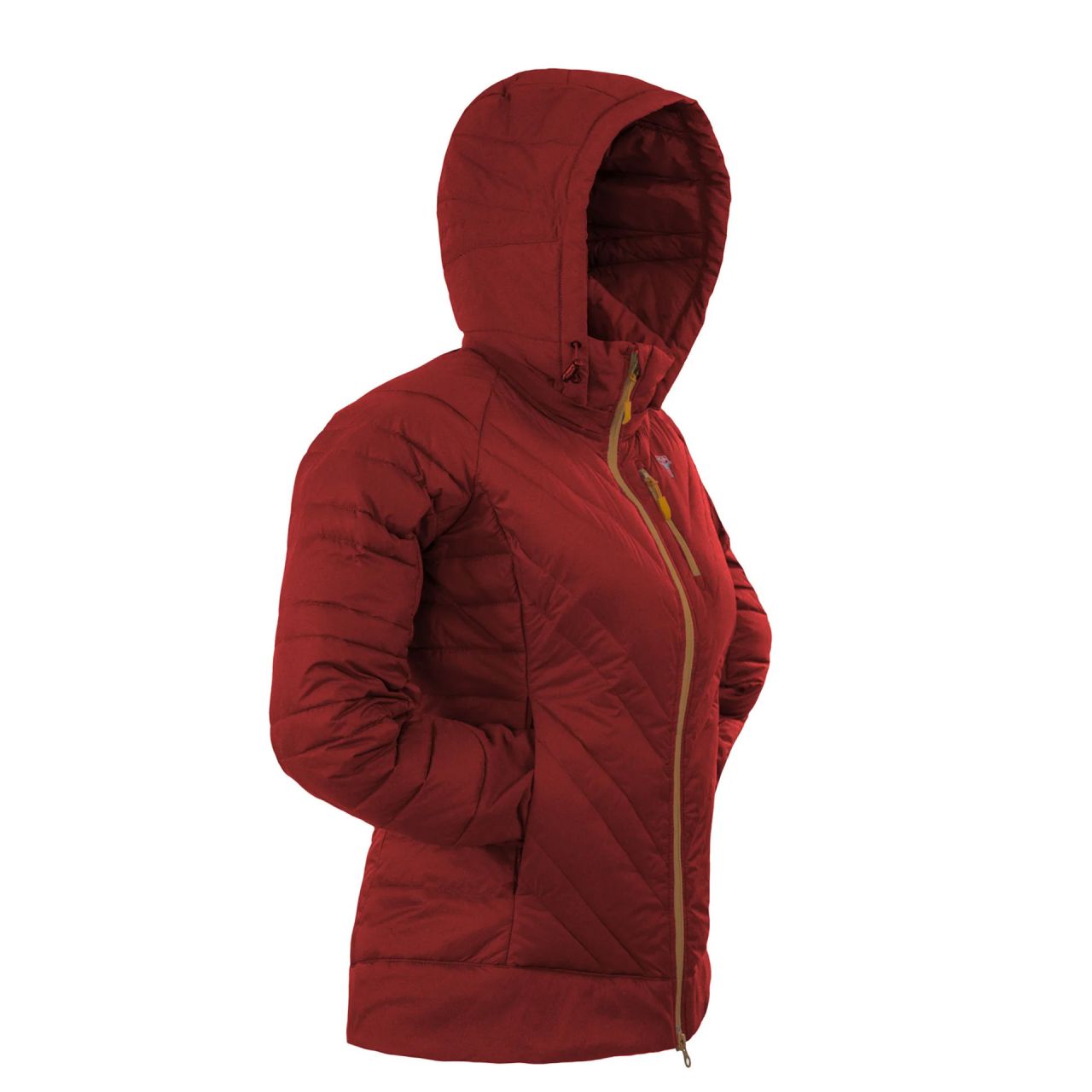 Damenjacke von GRÜEZI BAG, Modell  "Lightful DownWool Jacket" Cherry - Mustard