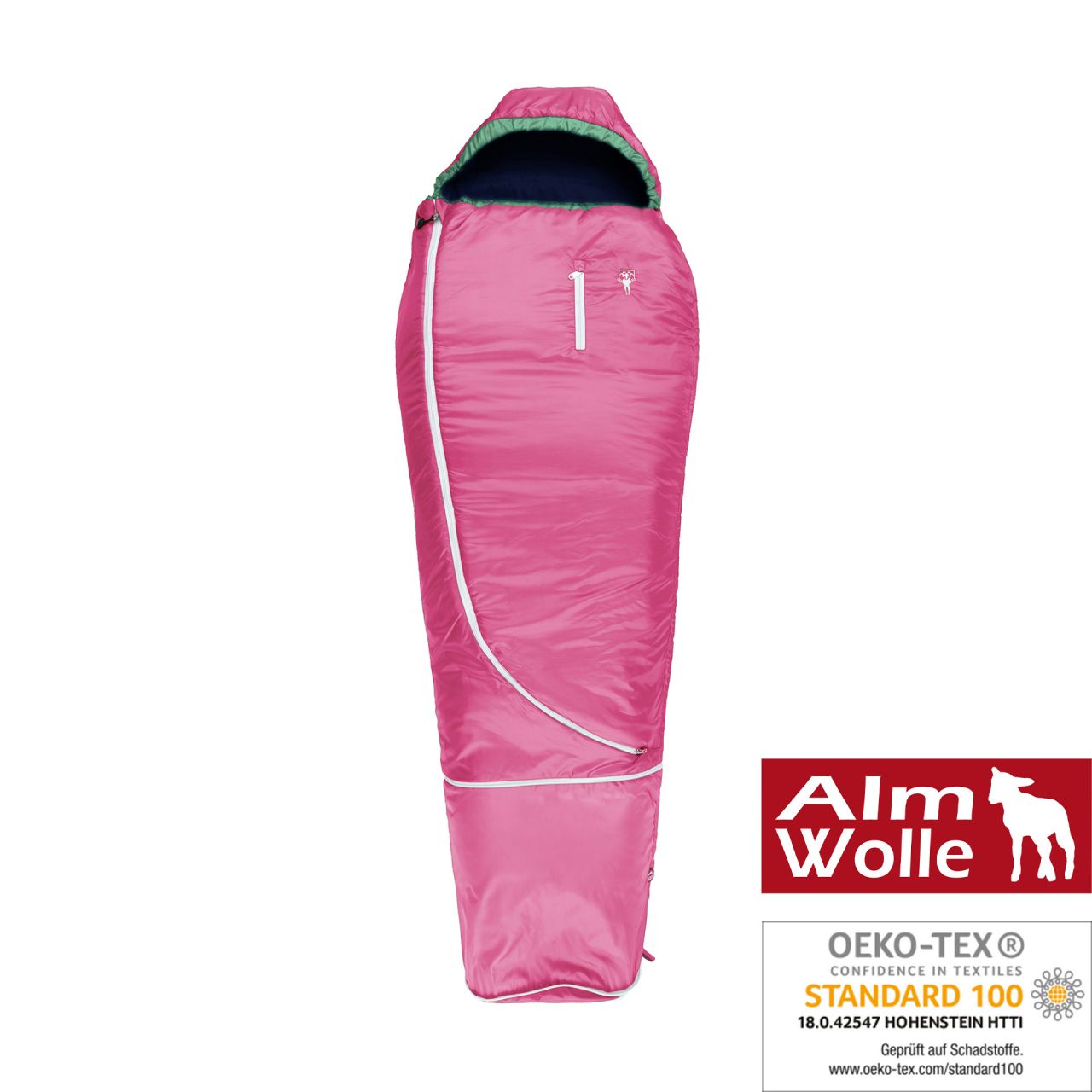 Grüezi bag Kinderschlafsack "Biopod Wolle Kids World Traveller" Claret Red