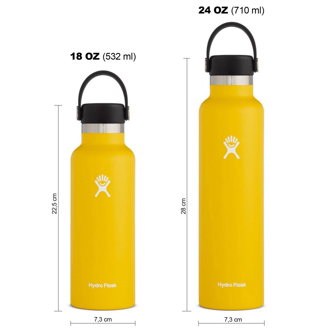 Hydro Flask Standard Mouth Isolierflasche 18 OZ (532ml) / 24 OZ (710ml) sunflower