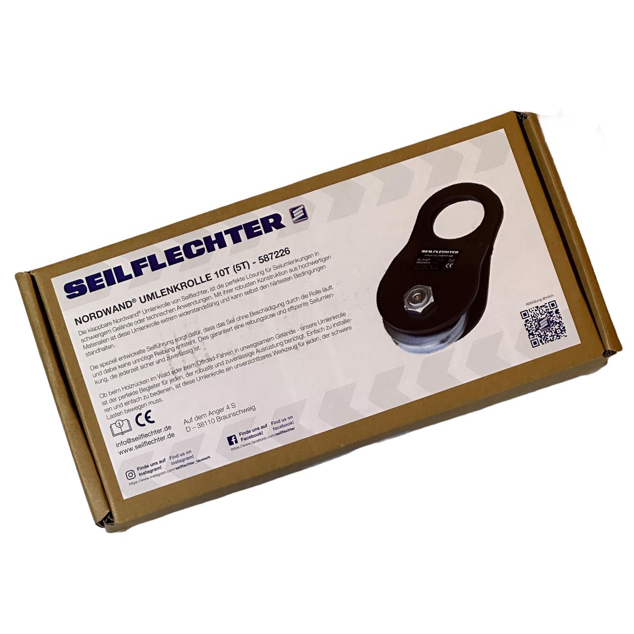 SEILFLECHTER "Umlenkrolle" 20 Tonnen Bruchlast mit CE Kennzeichnung